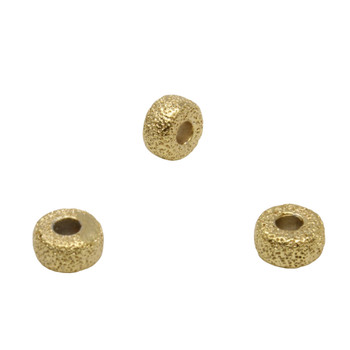 Gold Plated Textured Rondel 8mm Forte Bead - Sold Individually