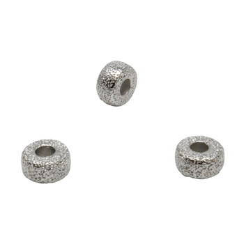 Silver Plated Textured Rondelle 8mm Forte Bead - Sold Individually