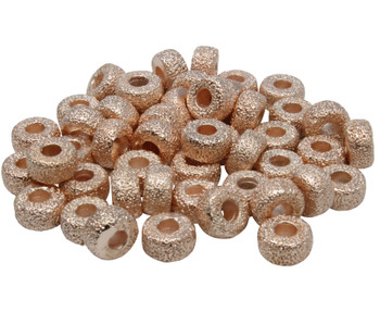 Rose Gold Plated Textured Rondelle 8mm Forte Bead - Sold Individually