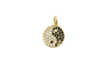 Gold Micro Pave Yin-Yang Charm