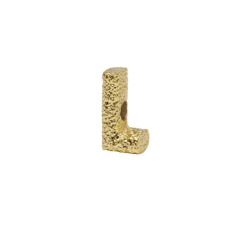 Gold Plated 13mm Textured Alphabet Bead - L