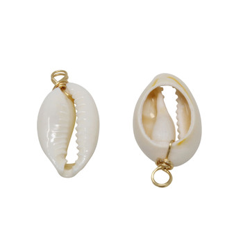 Gold Wrap Cowrie Shell Pendant