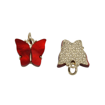 Red Resin Butterfly Pendant Charm