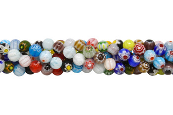 Handmade Millefiori Mixed Color 8mm Round