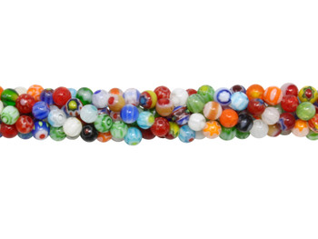 Handmade Millefiori Mixed Color 4mm Round