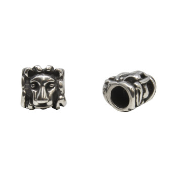 Stainless Steel 10x10mm Lion Head Bead