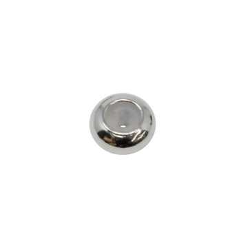 Rhodium Plated 8mm Silicone Rondelle Bead - 2mm Hole
