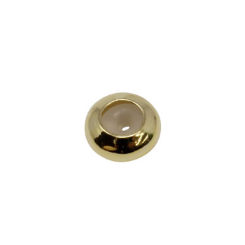 14K Gold Plated 8mm Silicone Rondelle Bead - 2mm Hole