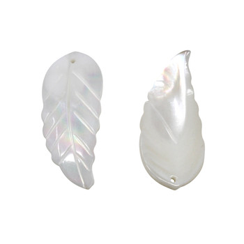 12x30mm Mother of Pearl Leaf Pendant