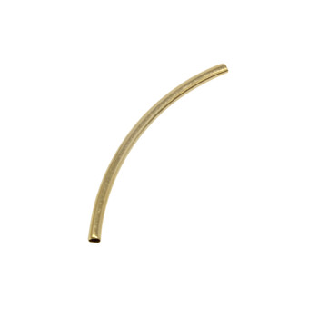 24K Gold Plated Brass 1.5x30mm Curved Tube