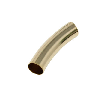 24K Gold Plated Brass 8x30mm Curved Tube