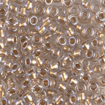 Size 6 Miyuki Seed Beads -- 234 Crystal / Metallic Gold Lined