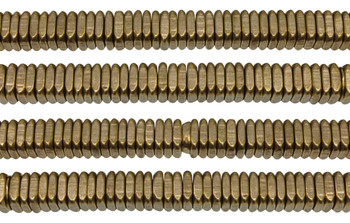 Brass 8x2mm Faceted Square Rondelle Heishi