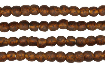 Recycled Glass 8mm Round - Brown / Black