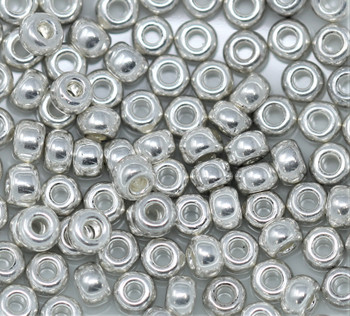 Size 6 Miyuki Seed Beads -- 464E Silver Plated