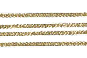 Gold 3mm Woven Chain - Sold by 6 Inches