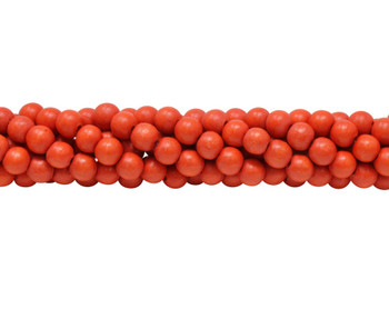 Dyed Light Red Wood Polished 8mm Round