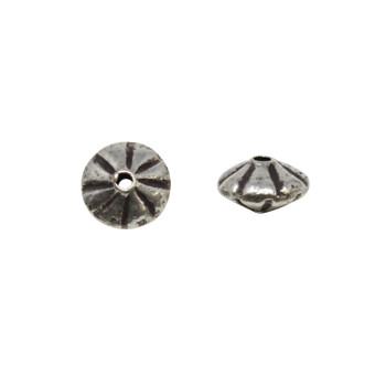 Bali Sterling Silver 9x5mm Saucer Rondelle Bead