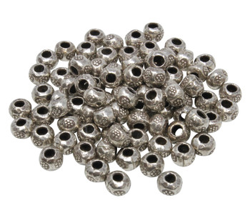 Sterling Silver 4x5mm Floral Rondelle Bead