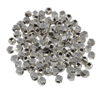 Hill Tribe Sterling Silver 3-3.5mm Faceted Nugget Bead