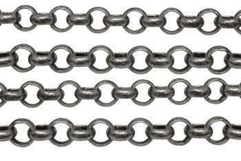 Antique Silver 11mm Rolo Chain- Sold By 6 Inches