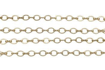 Satin Hamilton Gold 5.4x4.4mm Oval & 5.2x3mm Figure 8 Chain - Sold By 6 Inches