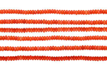 Orange Coral Dyed Polished 2x3.5mm Rondelle
