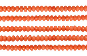 Orange Coral Dyed Polished 4x6mm Rondelle