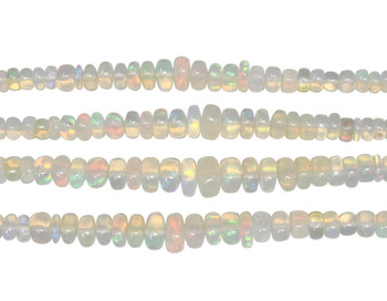 Ethiopian Opal Polished 4-8mm Smooth Rondel - Graduated