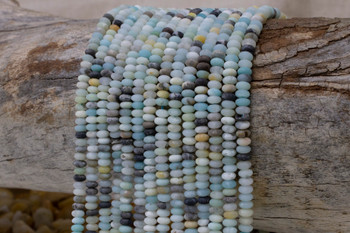 Amazonite Matte Multi Color 2x4mm Rondelle
