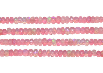 Ethiopian Opal Polished Pink 4-5.5mm Faceted Rondel - Graduated