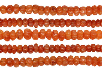 Carnelian Polished 5-8mm Melon / Pumpkin