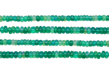 Ethiopian Opal Polished 4-5mm Teal Smooth Rondel