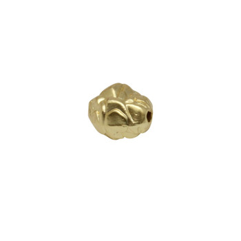 Gold Plated Satin 8x12mm Carved Nugget Bead