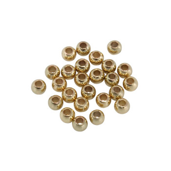 18kt Gold Plated 4mm Round Anti Tarnish Coating - 25 Beads