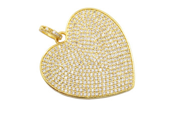 Gold Micro Pave Filled Heart Pendant