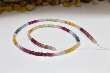 Sapphire Multi Color Banded 3.5mm Faceted Wheel