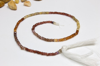 Tundra Sapphire Polished 3mm Faceted Rondelle - Multi Color