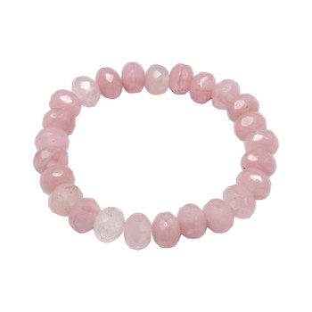 Czech Glass 7x5mm Faceted Rondel Beads - Pink White Crystal Mix Opaque Transparent