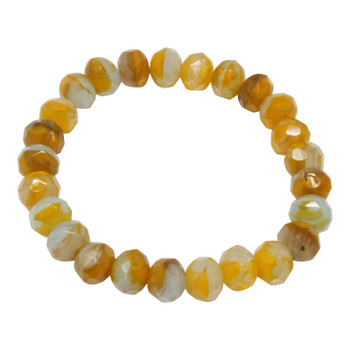 Czech Glass 7x5mm Faceted Rondelle Beads - Orange Blue Mix Opaque Transparent