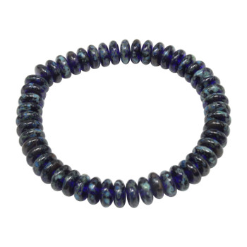 Czech Glass 6mm Disc Spacer Beads - Cobalt Blue Transparent Picasso Finish