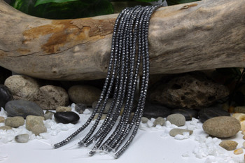 Hematite Polished 3x4mm Faceted Rondel