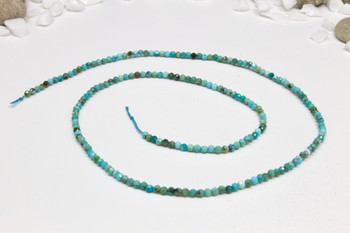 Natural Turquoise Polished 2mm Faceted Round