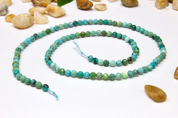 Natural Turquoise Polished 3mm Faceted Round