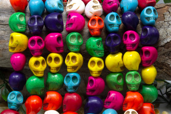 Magnesite Polished 15x18mm Multi Color Skull