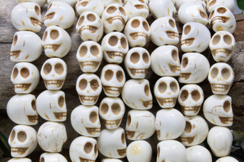 Magnesite Polished 15x18mm White Skull