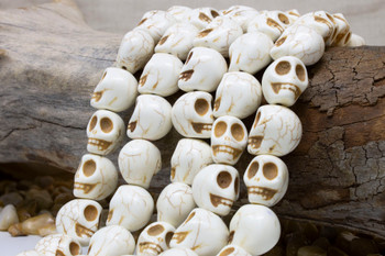 Magnesite Polished 15x18mm White Skull