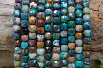 Chrysocolla Polished 6-7mm Faceted Cube