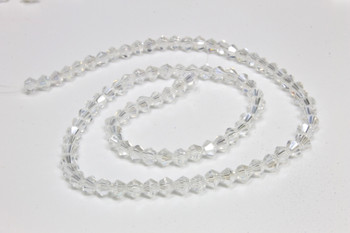 Glass Crystal Polished 4mm Bicone - Crystal AB