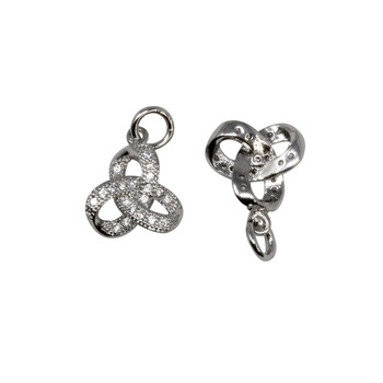 Silver Micro Pave Love Knot Charm